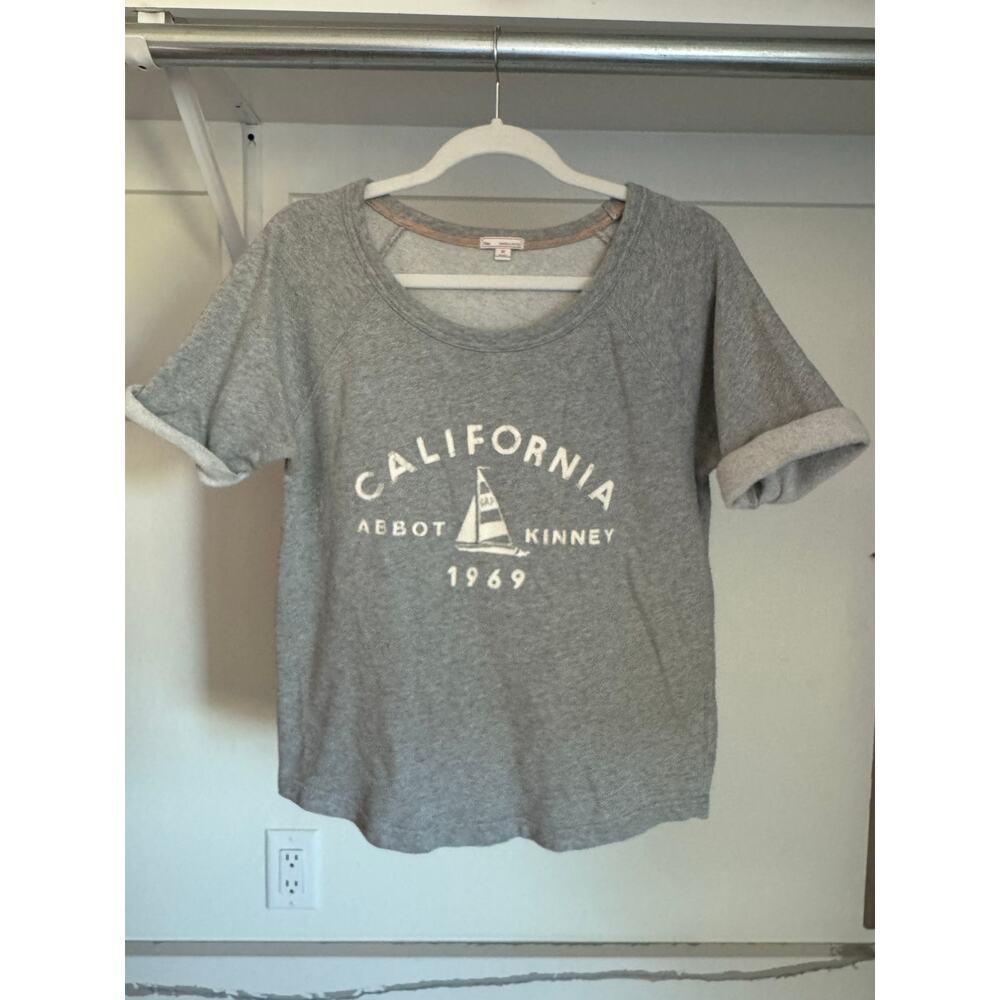 Vintage Gap Short Sleeve Sweatshirt Crop California Boxy Size XS Grey